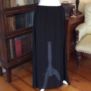 Lily White Sheer Layered Hi-Lo Maxi Skirt
